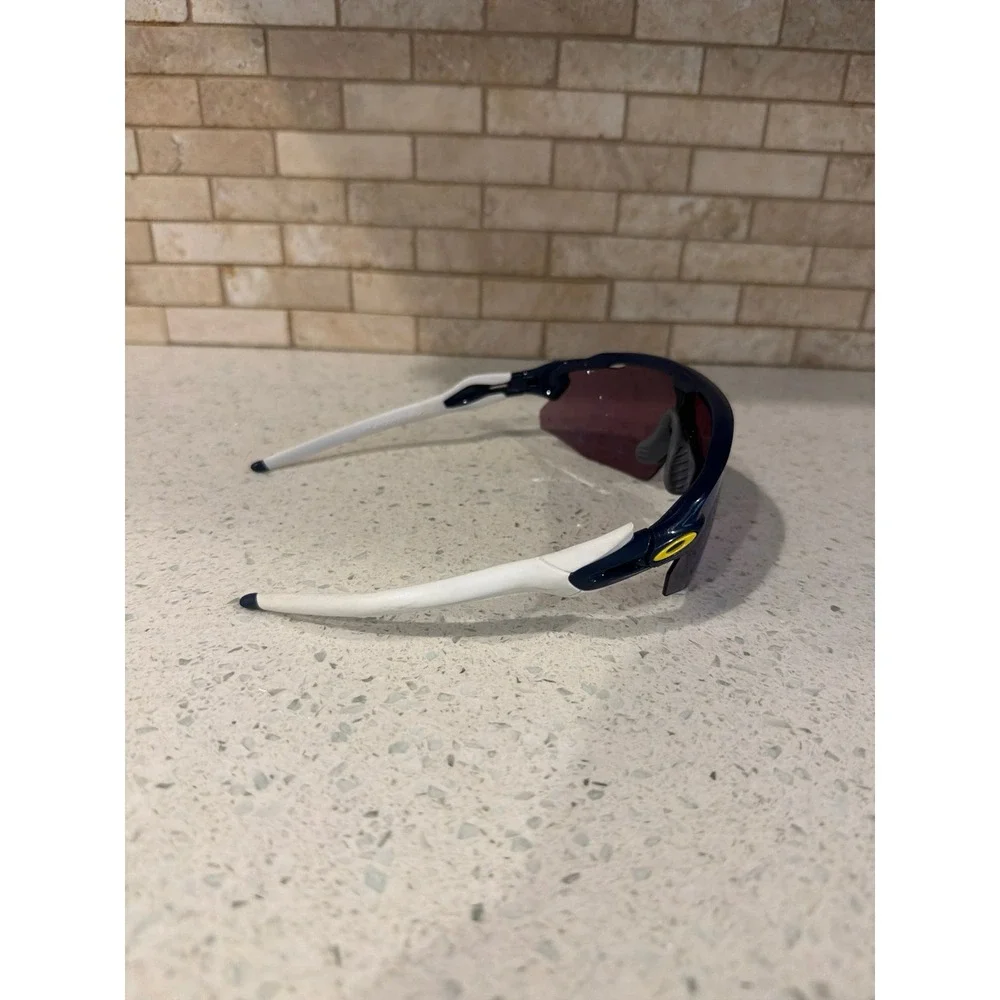 Oakley Radar Path Sunglasses Blue White Frame Iridium Shield Lens Sport Cycling